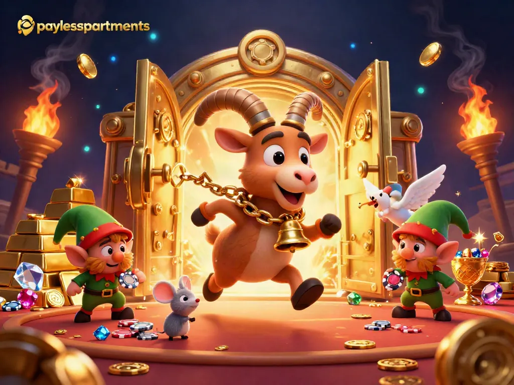 Engage with the exciting world of paylessapartments featuring Krampus at a bustling holiday casino.
