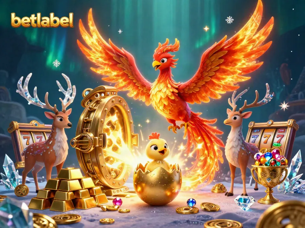 Experience the thrill of betlabel with vibrant casino elements in a magical illustration.