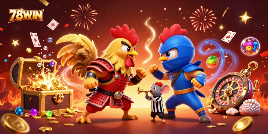 Witness the thrilling showdown between 78WIN's samurai and ninja, embodying the essence of competitive gaming.