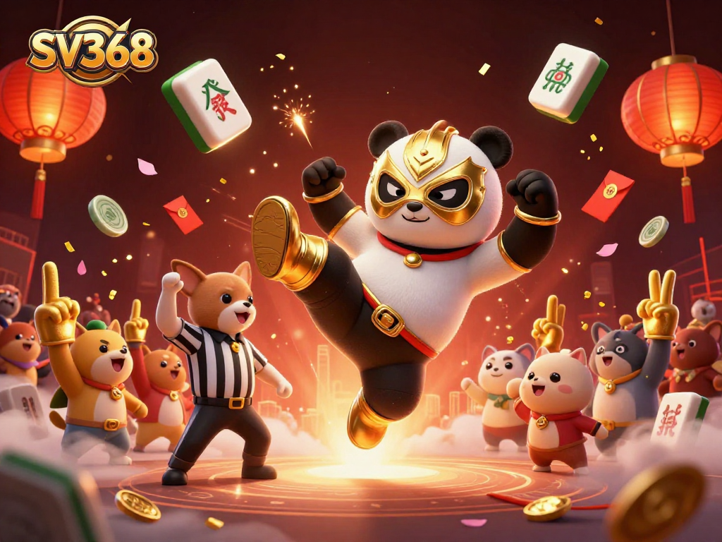 Experience exciting wins at SV368 with vibrant elements in a dynamic 3D casino scene.